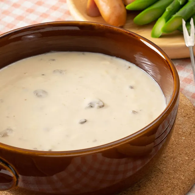 きのこの旨味！お手軽レンジフォンデュ