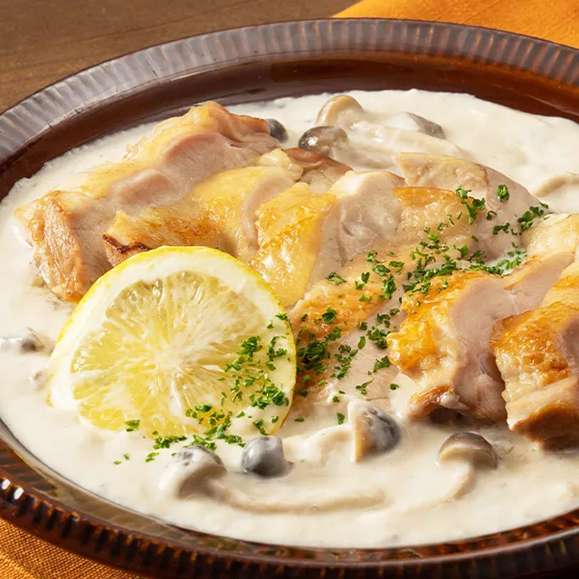 レモンでさわやか！きのこクリームのチキンソテー