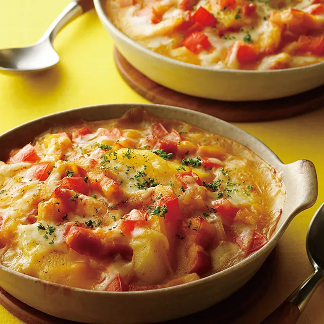 じゃがいもとトマトのパンプキングラタン