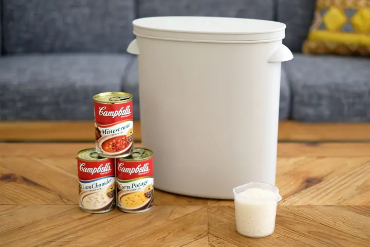 キャンベルスープ缶とお米